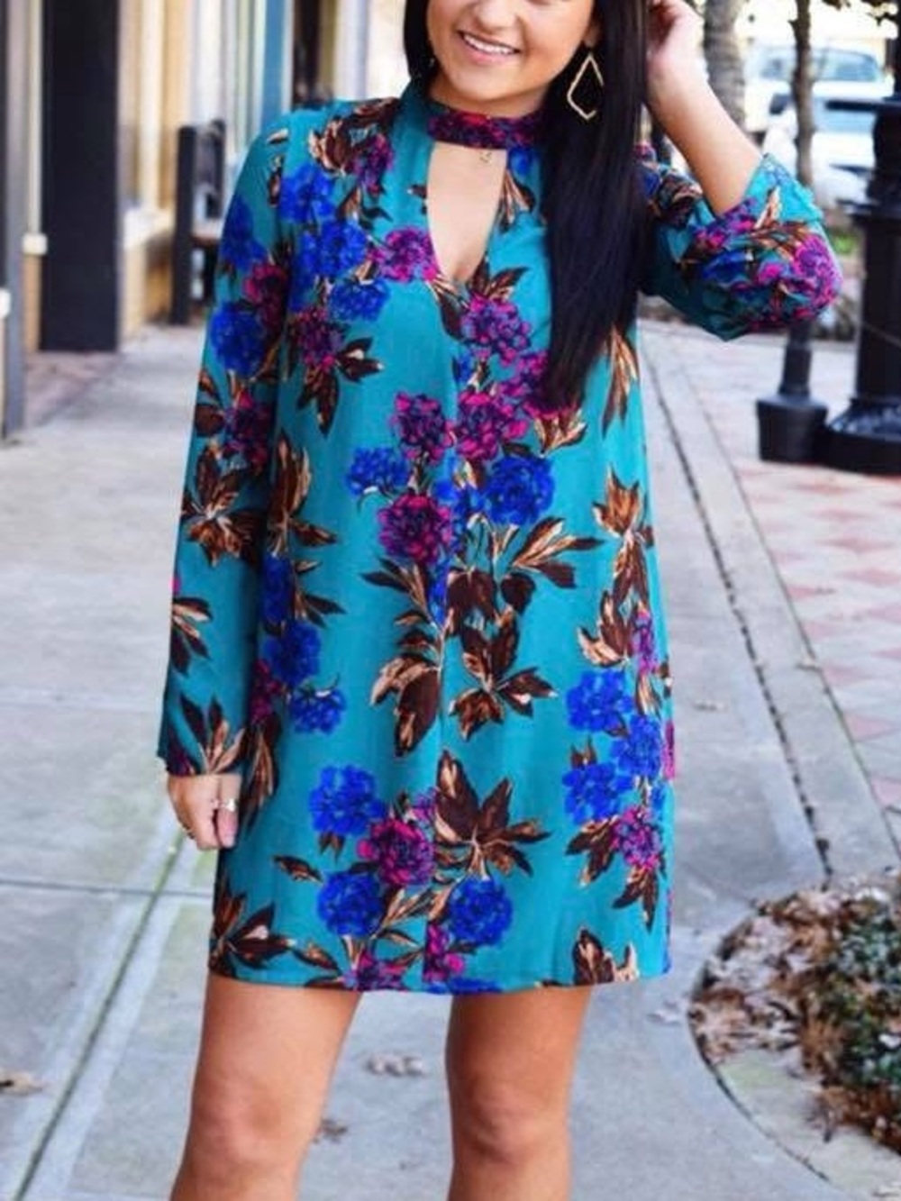 Eden in Love Tammy Everly Dress | Dark Teal Floral Tunic Dress | NWT